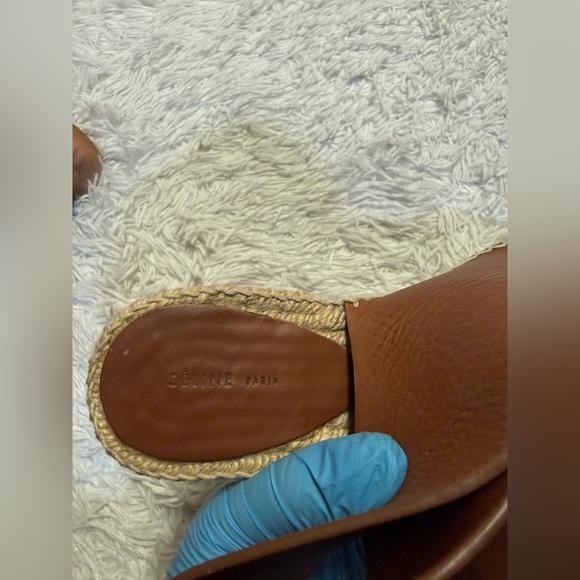 Celine Caramel Leather Crosta Fossil Espadrille Wedges - Picture 5 of 15
